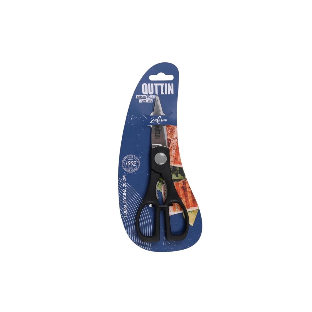 Kitchen Scissors Quttin Zafiro Black 20 cm (24 Units)