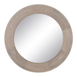 Wall mirror White Natural Crystal Mango wood MDF Wood Vertical Circular 91,5 x 3,8 x 91,5 cm