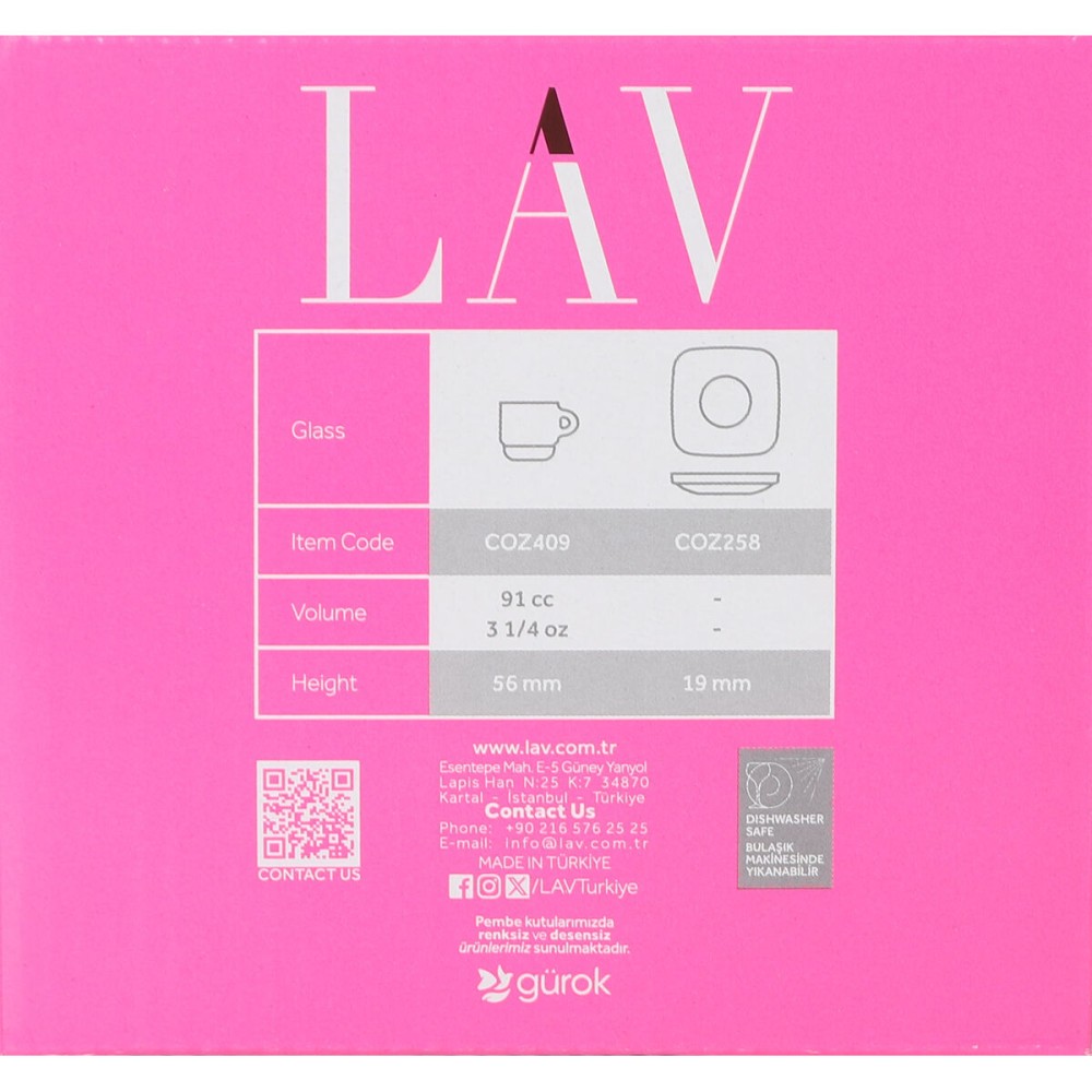 Jeu de 6 tasses avec plat LAV Cozy (6 Unités)