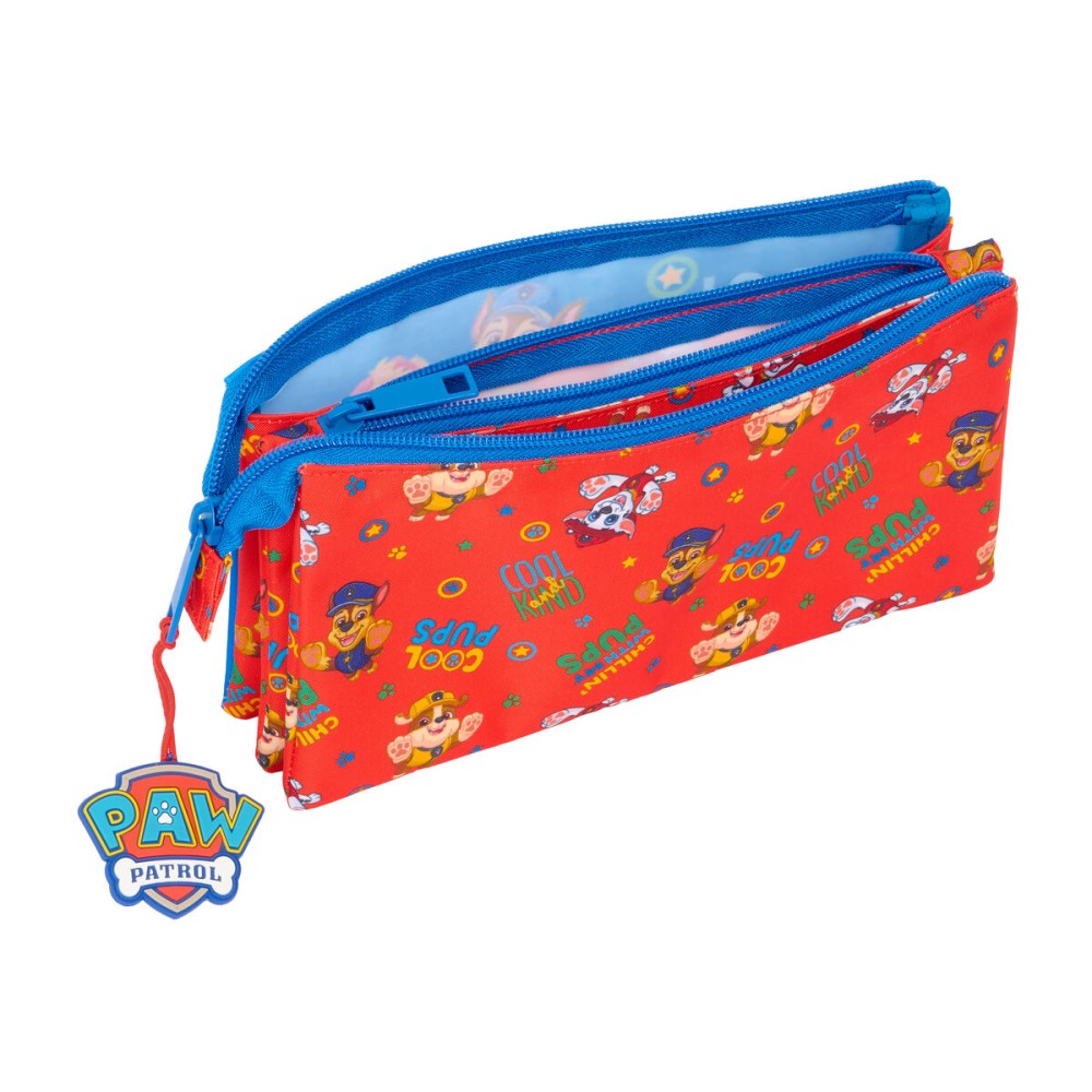 Dreifaches Mehrzweck-Etui The Paw Patrol Cool Blau Rot 22 x 12 x 3 cm