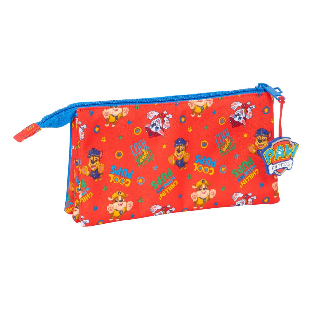 Dreifaches Mehrzweck-Etui The Paw Patrol Cool Blau Rot 22 x 12 x 3 cm