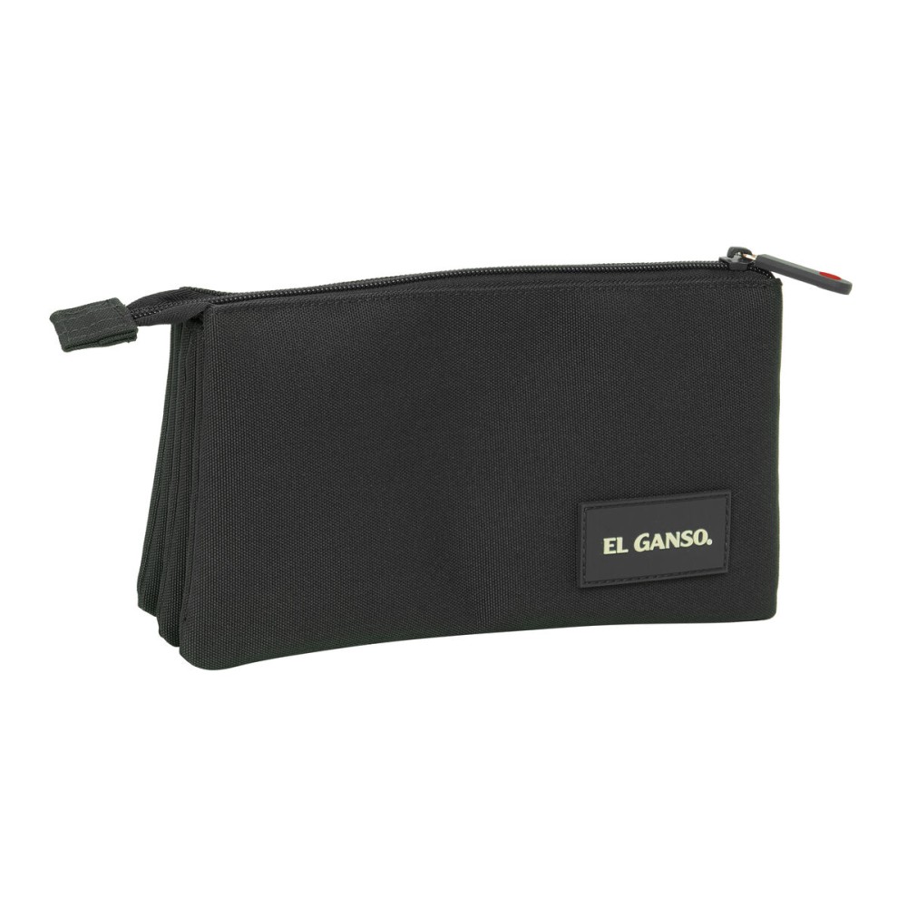 Dreifaches Mehrzweck-Etui El Ganso Black Schwarz 22 x 12 x 3 cm