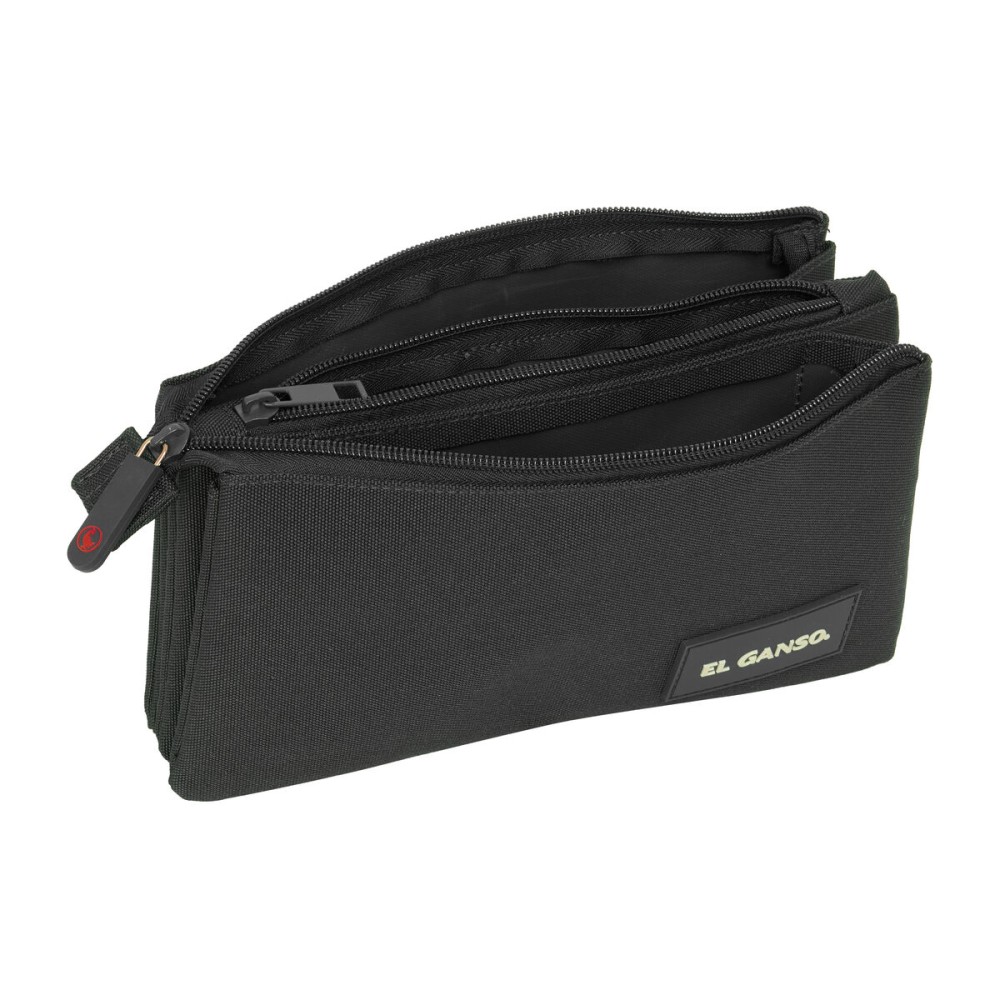 Dreifaches Mehrzweck-Etui El Ganso Black Schwarz 22 x 12 x 3 cm