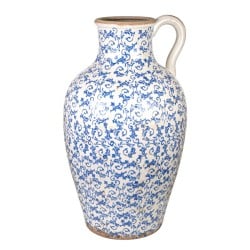 Vase Romimex Blau Weiß Porzellan 40 x 70 x 40 cm Mit Griff