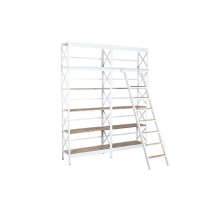 Étagère Home ESPRIT Blanc Naturel Métal Bois de manguier 180 x 35 x 220 cm
