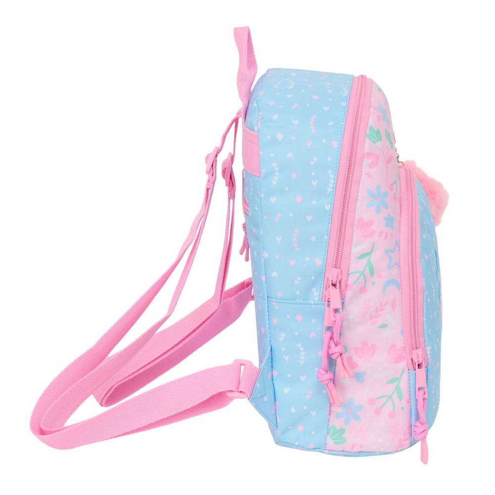 Sac à dos BlackFit8 Smile Rose Bleu clair 25 x 30 x 13 cm Mini