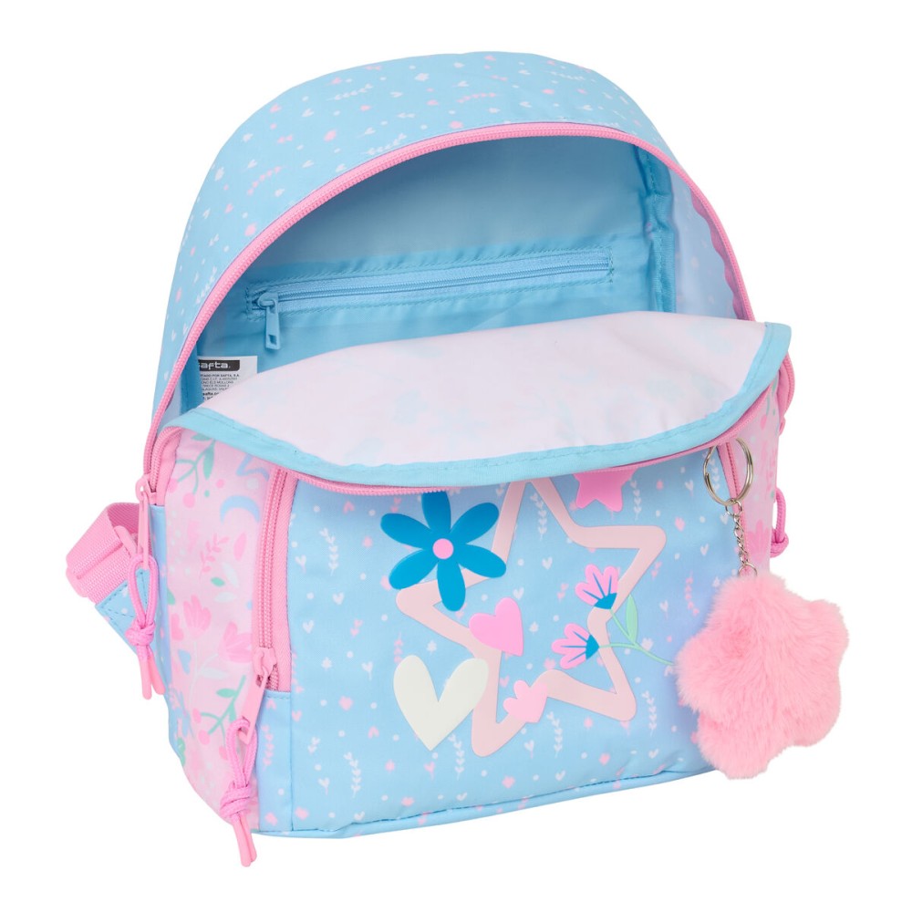 Sac à dos BlackFit8 Smile Rose Bleu clair 25 x 30 x 13 cm Mini