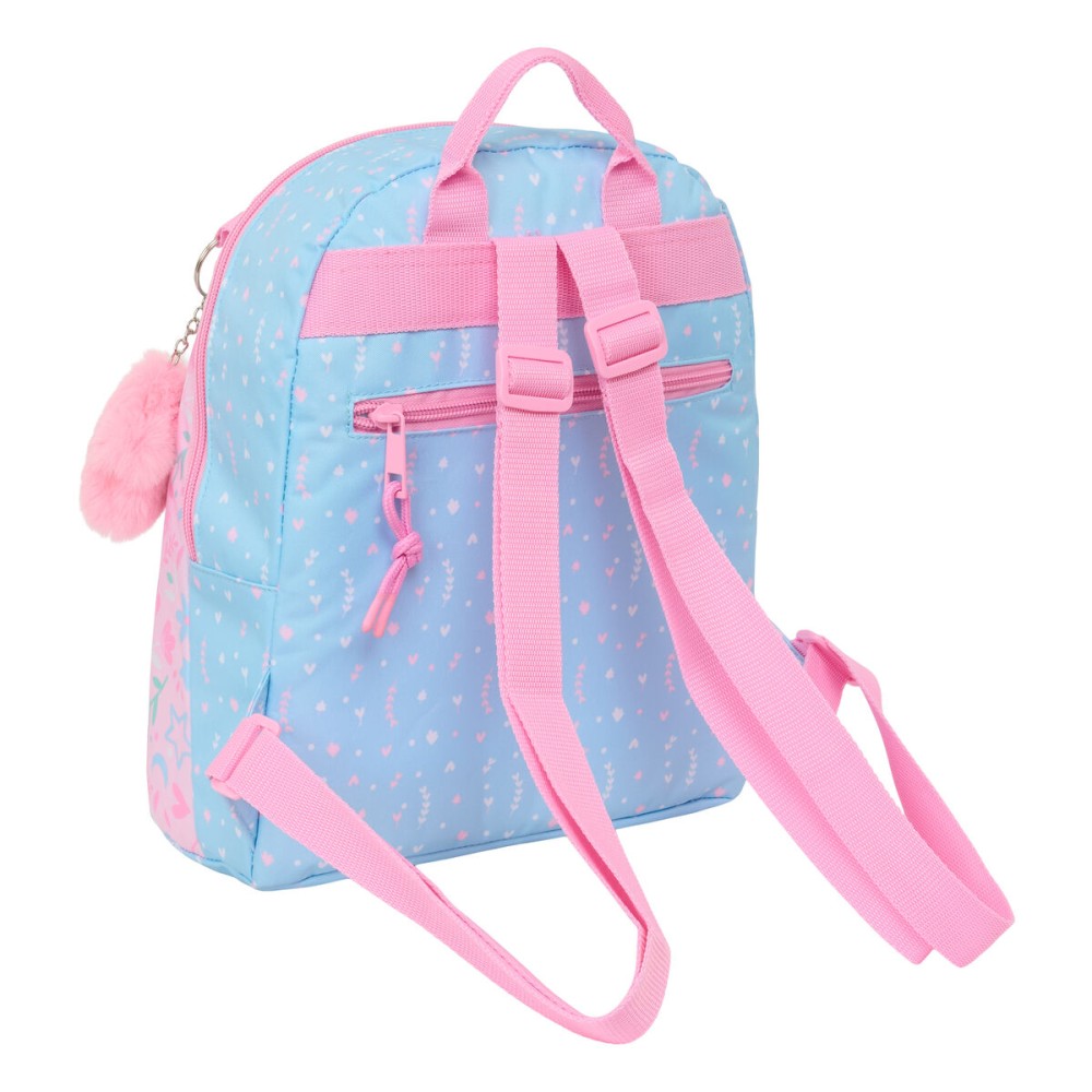 Sac à dos BlackFit8 Smile Rose Bleu clair 25 x 30 x 13 cm Mini