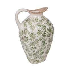 Vase Romimex Green Beige Porcelain 23 x 14 x 13 cm With handle