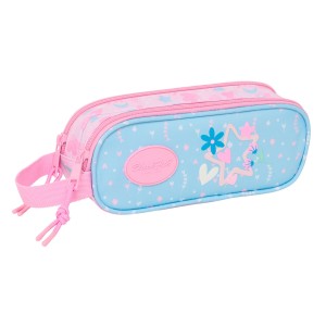 Zweifaches Mehrzweck-Etui BlackFit8 Smile Rosa Hellblau 21 x 8 x 6 cm