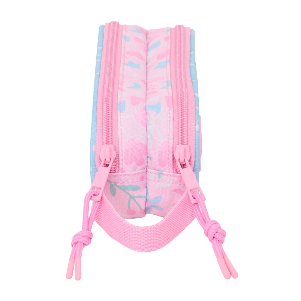 Zweifaches Mehrzweck-Etui BlackFit8 Smile Rosa Hellblau 21 x 8 x 6 cm