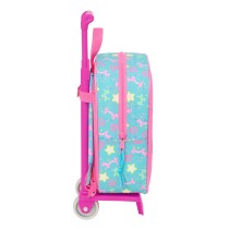 Schulrucksack mit Rädern Gabby's Dollhouse Confetti Rosa türkis 22 x 27 x 10 cm