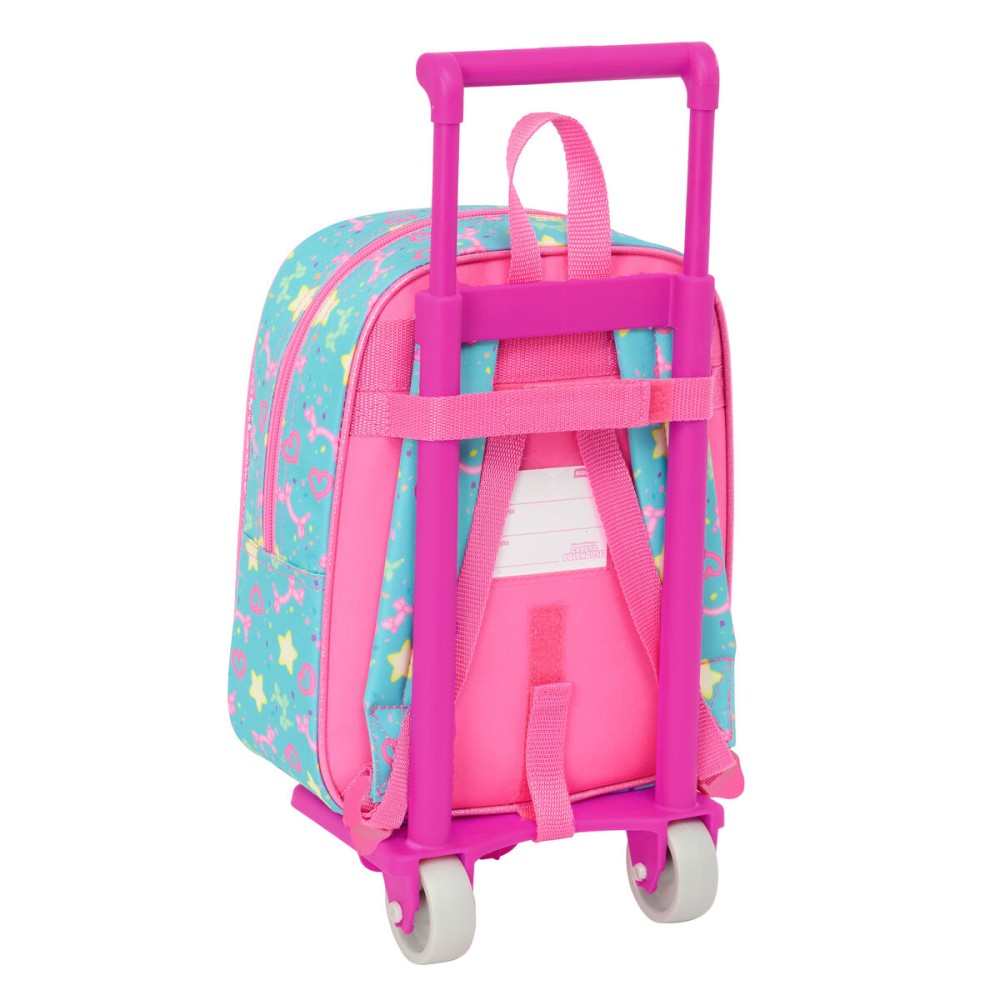 Schulrucksack mit Rädern Gabby's Dollhouse Confetti Rosa türkis 22 x 27 x 10 cm
