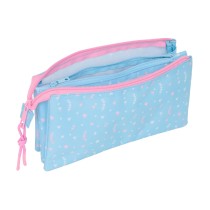 Dreifaches Mehrzweck-Etui BlackFit8 Smile Rosa Hellblau 22 x 12 x 3 cm
