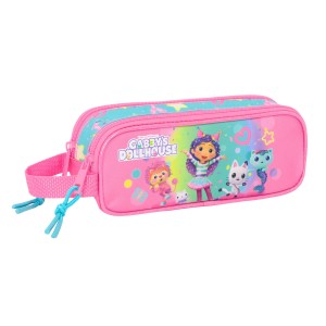 Zweifaches Mehrzweck-Etui Gabby's Dollhouse Confetti Rosa türkis 21 x 8 x 6 cm