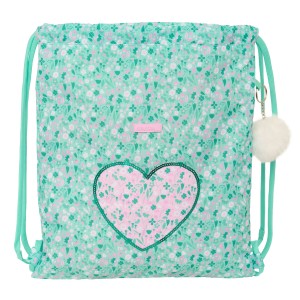 Rucksacktasche mit Bändern Safta Cuore Minze 35 x 40 x 1 cm