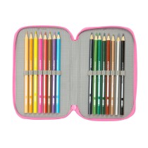 Dreifaches Federmäppchen Gabby's Dollhouse Confetti Rosa türkis 12,5 x 19,5 x 5,5 cm 37 Stücke