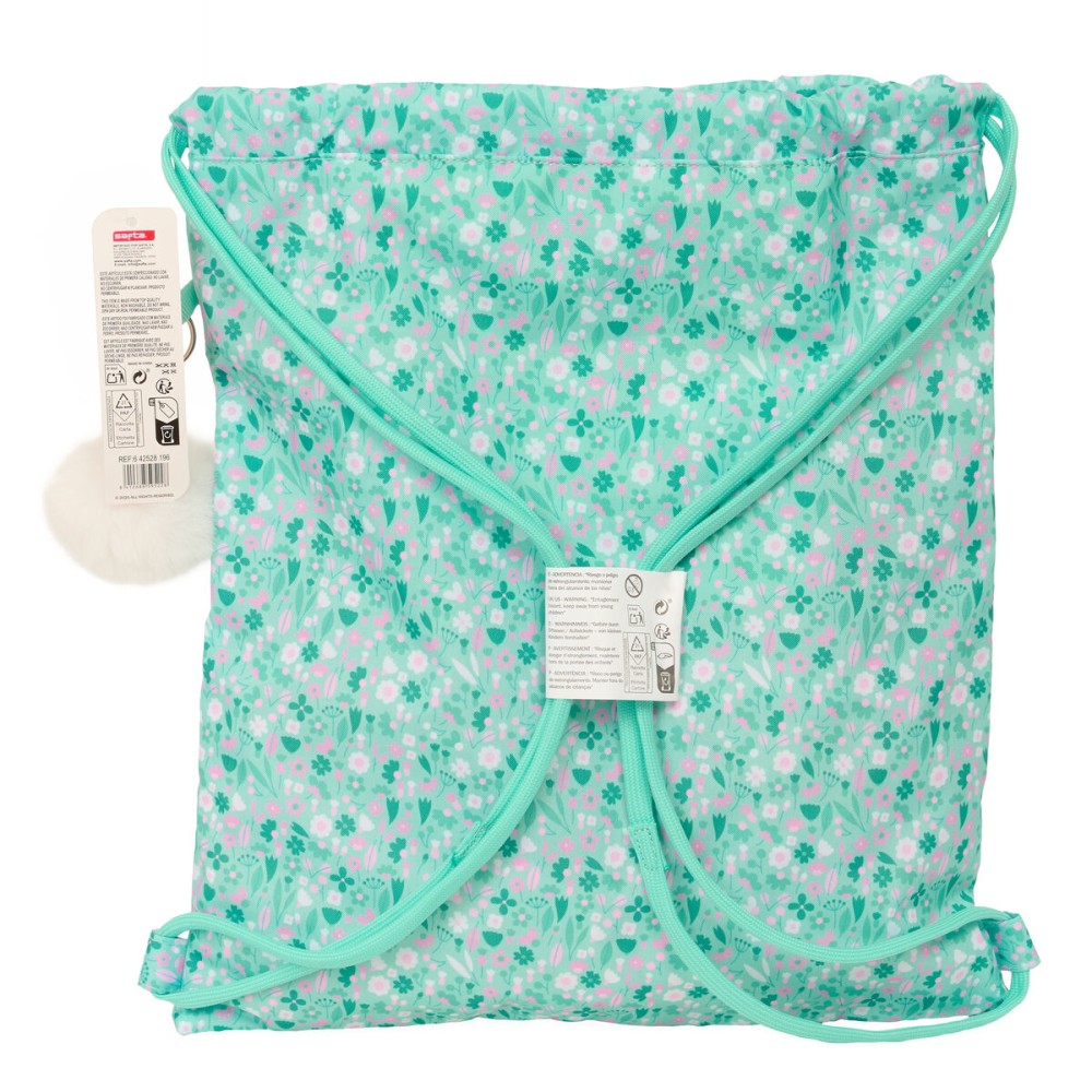 Rucksacktasche mit Bändern Safta Cuore Minze 35 x 40 x 1 cm