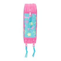 Dreifaches Federmäppchen Gabby's Dollhouse Confetti Rosa türkis 12,5 x 19,5 x 5,5 cm 37 Stücke
