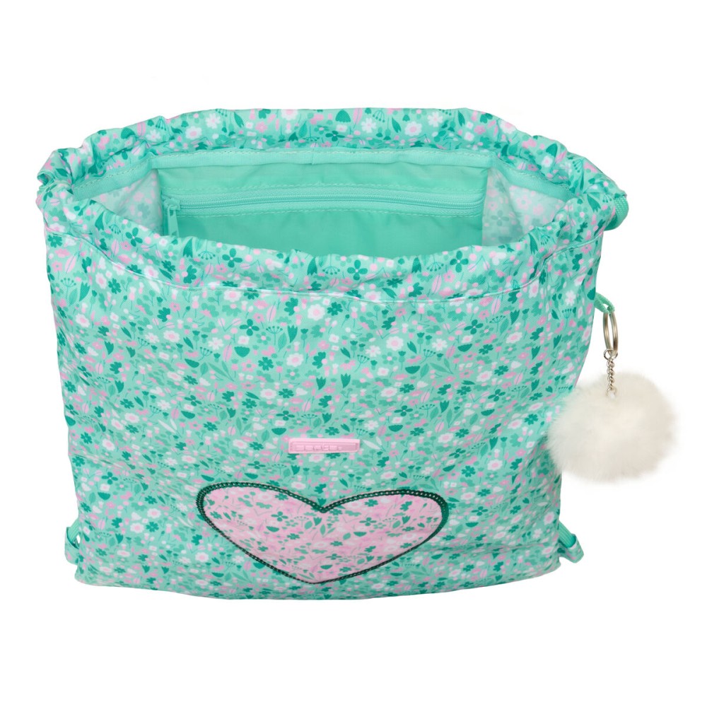Rucksacktasche mit Bändern Safta Cuore Minze 35 x 40 x 1 cm