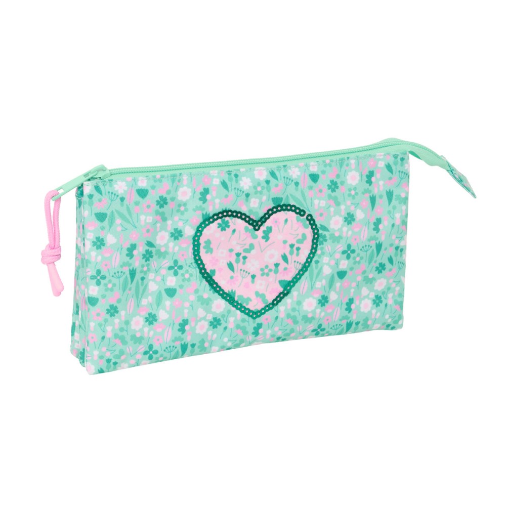 Dreifaches Mehrzweck-Etui Safta Cuore Minze 22 x 12 x 3 cm