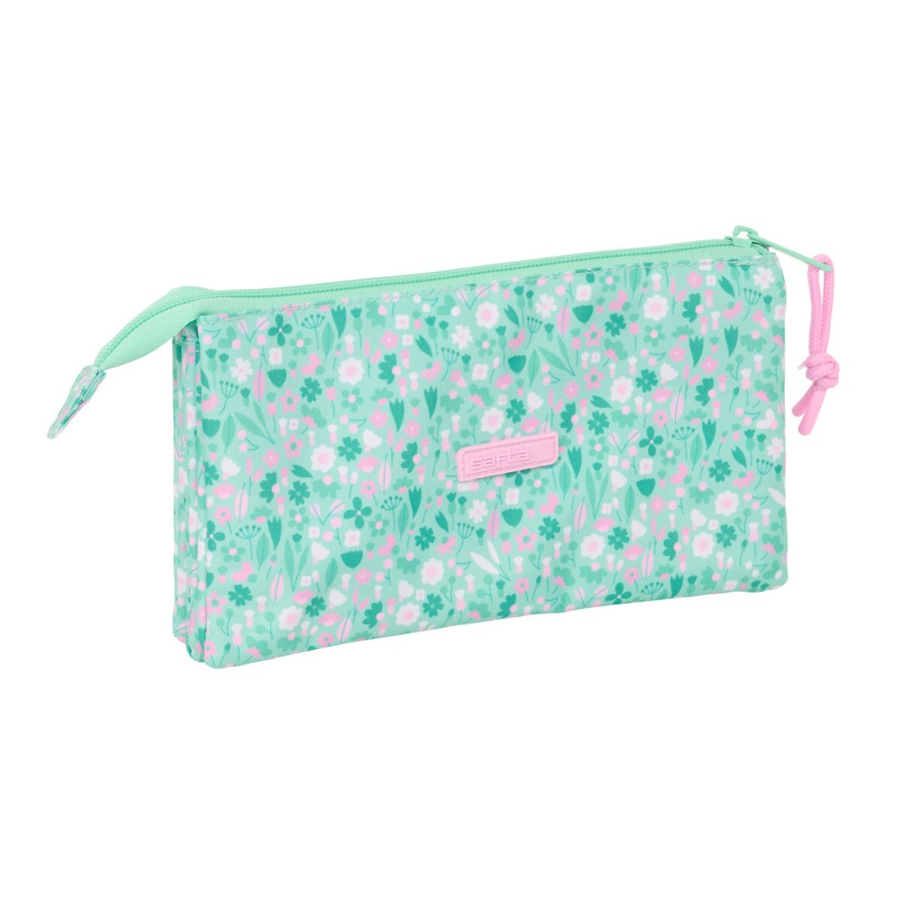 Dreifaches Mehrzweck-Etui Safta Cuore Minze 22 x 12 x 3 cm
