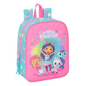 Kinderrucksack Gabby's Dollhouse Confetti Rosa türkis 22 x 27 x 10 cm