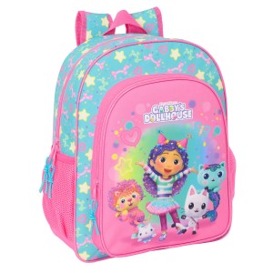 Schulrucksack Gabby's Dollhouse Confetti Rosa türkis 32 x 38 x 12 cm