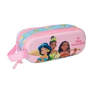 Zweifaches Mehrzweck-Etui Frozen Rosa Himmelsblau 21 x 8 x 6 cm 3D