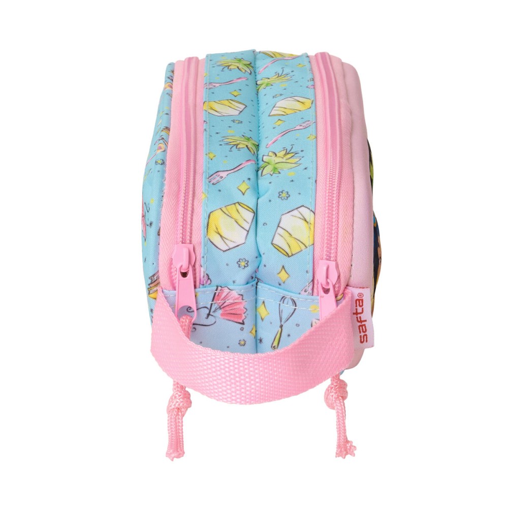 Zweifaches Mehrzweck-Etui Frozen Rosa Himmelsblau 21 x 8 x 6 cm 3D