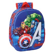 Kinderrucksack The Avengers Rot Dunkelblau 27 x 33 x 10 cm 3D