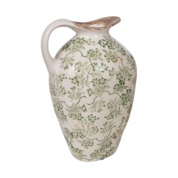 Vase Romimex Vert Beige Porcelaine 27 x 16 x 15 cm Avec poignée