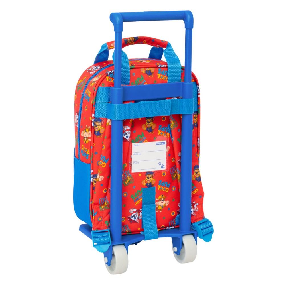 Schulrucksack mit Rädern The Paw Patrol Cool Blau Rot 20 x 28 x 8 cm