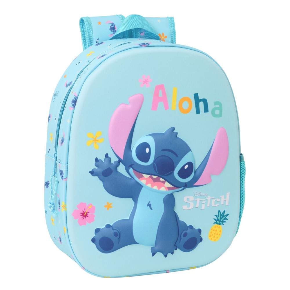 Kinderrucksack Lilo & Stitch Hellblau 27 x 33 x 10 cm 3D