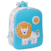Kinderrucksack Safta Blau Weiß 22 x 27 x 10 cm 3D