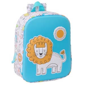 Kinderrucksack Safta Blau Weiß 22 x 27 x 10 cm 3D