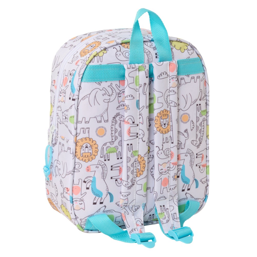 Kinderrucksack Safta Blau Weiß 22 x 27 x 10 cm 3D