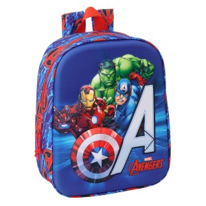 Kinderrucksack The Avengers Rot Dunkelblau 22 x 27 x 10 cm 3D
