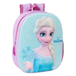 Kinderrucksack Frozen Rosa Himmelsblau 27 x 33 x 10 cm 3D
