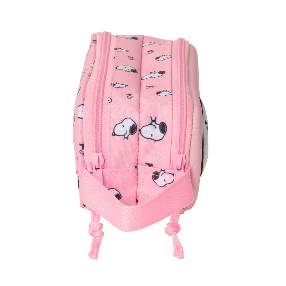 Trousse Fourre-Tout Double Snoopy Rose 21 x 8 x 6 cm 3D