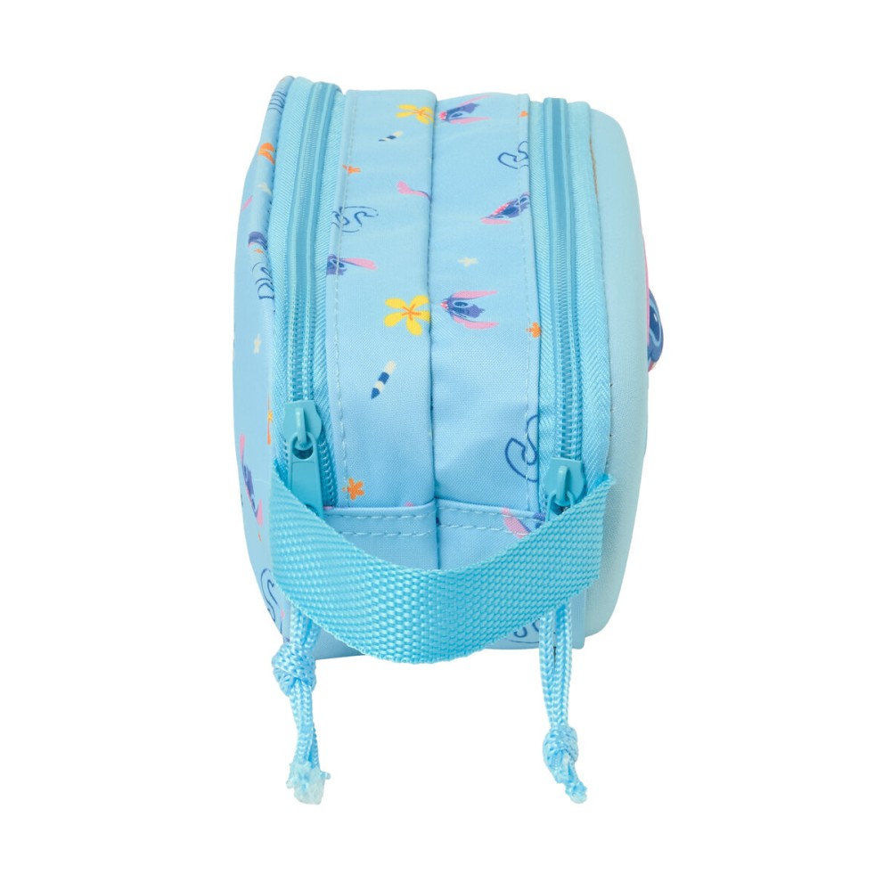 Zweifaches Mehrzweck-Etui Lilo & Stitch Hellblau 21 x 8 x 6 cm 3D