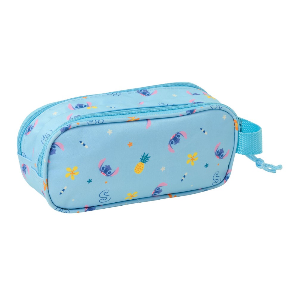 Zweifaches Mehrzweck-Etui Lilo & Stitch Hellblau 21 x 8 x 6 cm 3D
