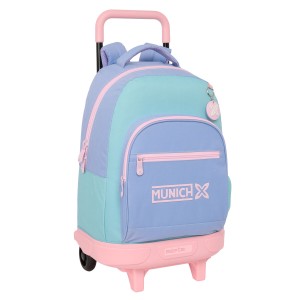 Schulrucksack mit Rädern Munich Mellow Blau Rosa Himmelsblau 33 x 45 x 22 cm