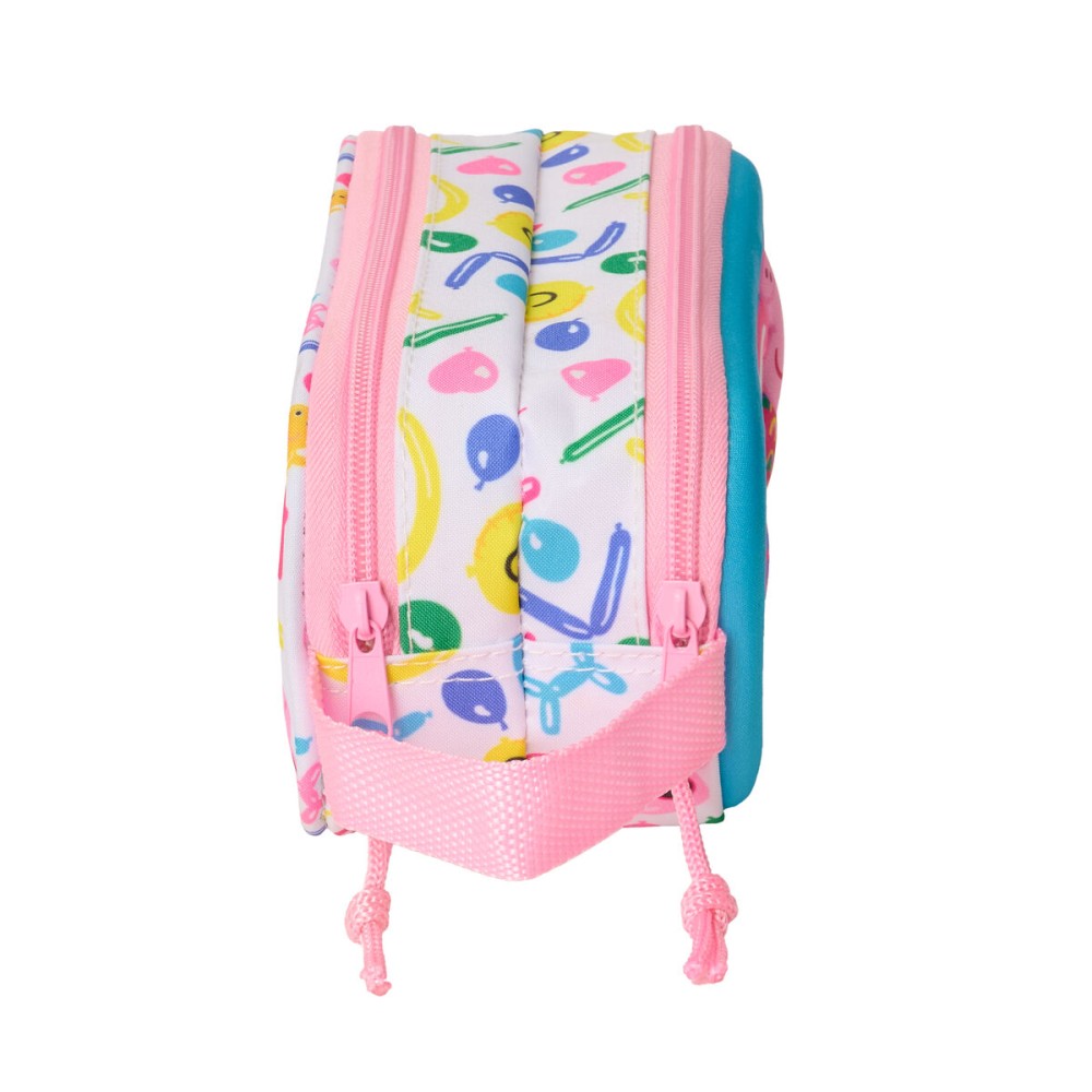 Trousse Fourre-Tout Double Peppa Pig Bleu Blanc Rose 21 x 8 x 6 cm 3D