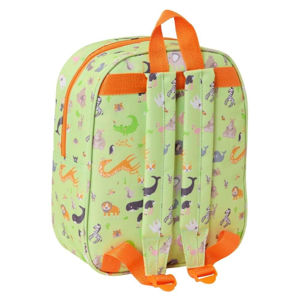 Kinderrucksack Safta Neongrün 22 x 27 x 10 cm 3D