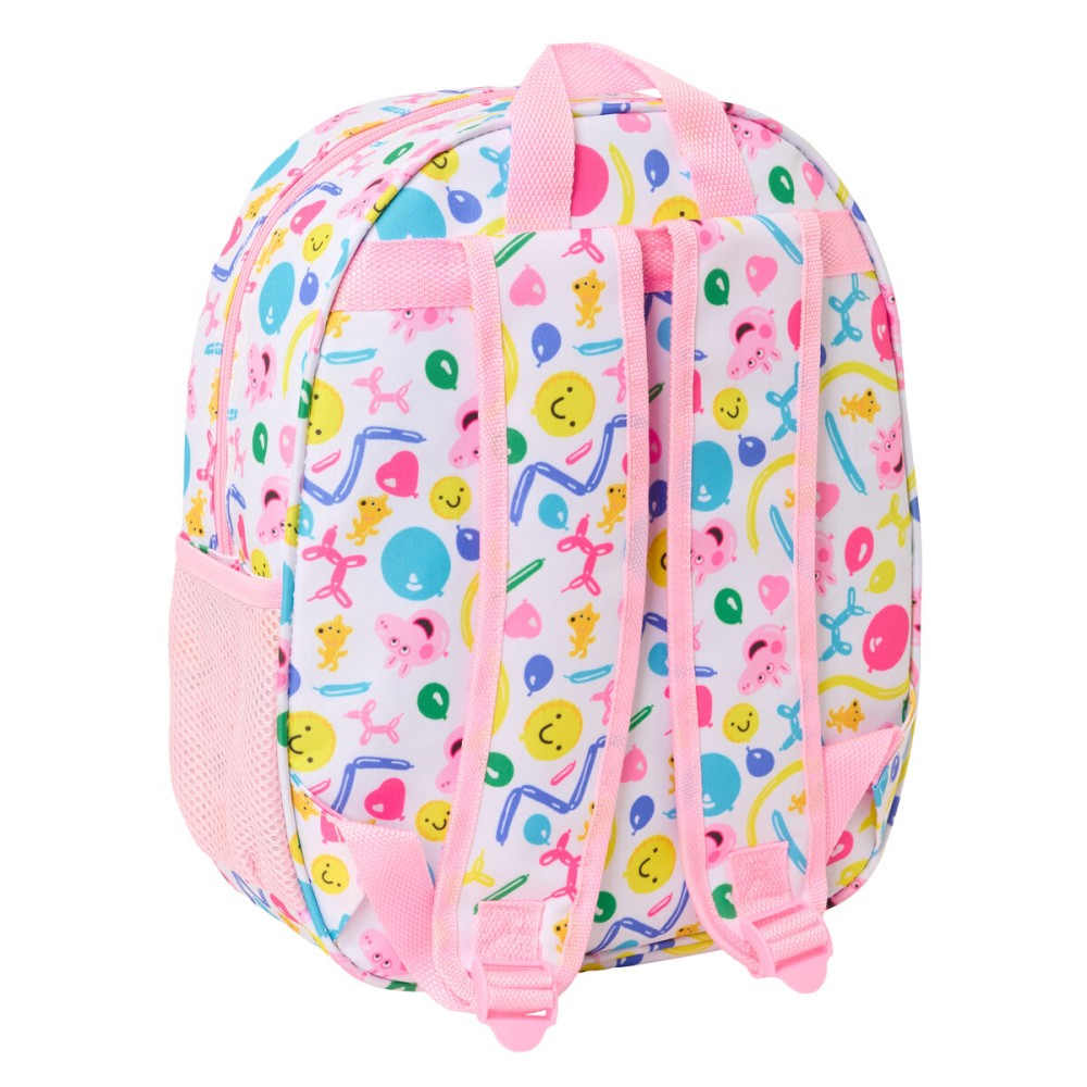 Child bag Peppa Pig Blue White Pink 27 x 33 x 10 cm 3D