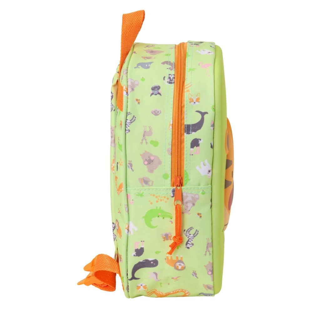 Kinderrucksack Safta Neongrün 22 x 27 x 10 cm 3D