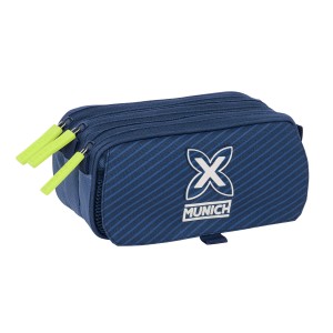 Dreifaches Mehrzweck-Etui Munich Blue indigo Blau 21,5 x 10 x 8 cm