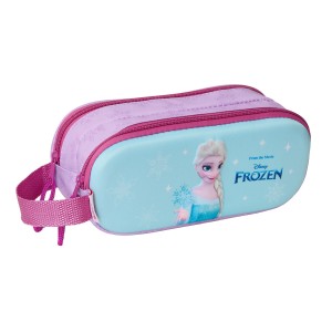 Zweifaches Mehrzweck-Etui Frozen Rosa Himmelsblau 21 x 8 x 6 cm 3D