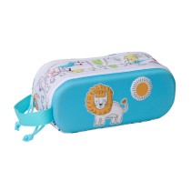 Zweifaches Mehrzweck-Etui Safta Blau Weiß 21 x 8 x 6 cm 3D